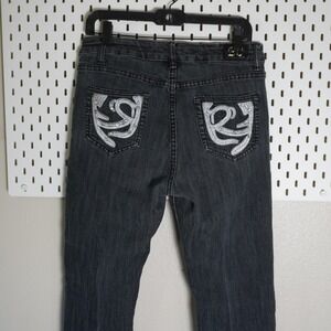 EC Jeans Women's Size‎ 12 Dark Wash Embellished Pockets Denim Pants